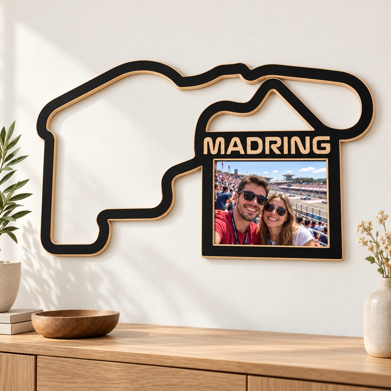 Madring de madera como decoración de pared